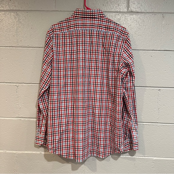 Banana Republic Camden Non Iron Red White Blue Gingham Plaid Button Down Shirt - Picture 6 of 6